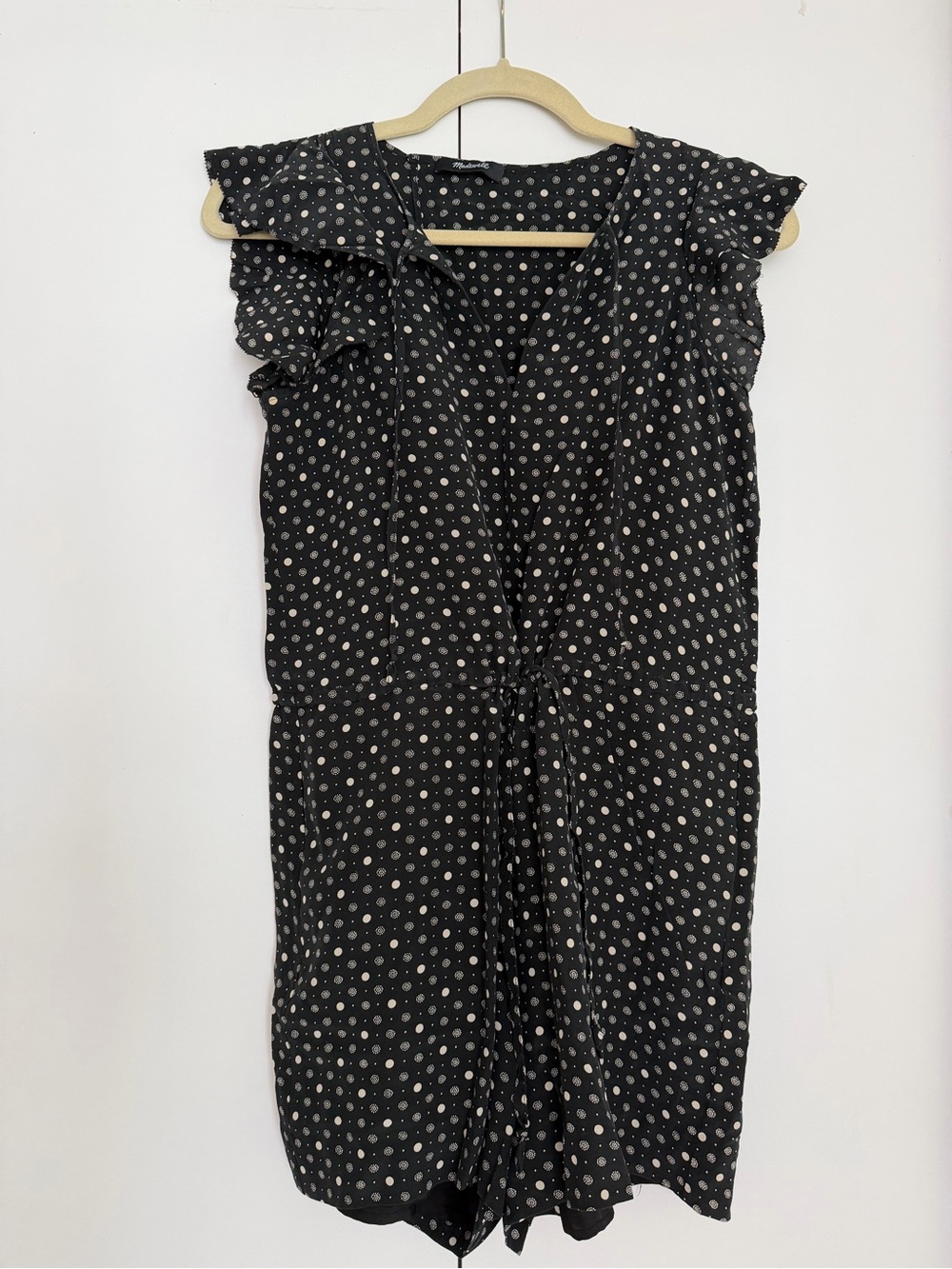 Madewell Silk Black Polka Dot Jumpsuit